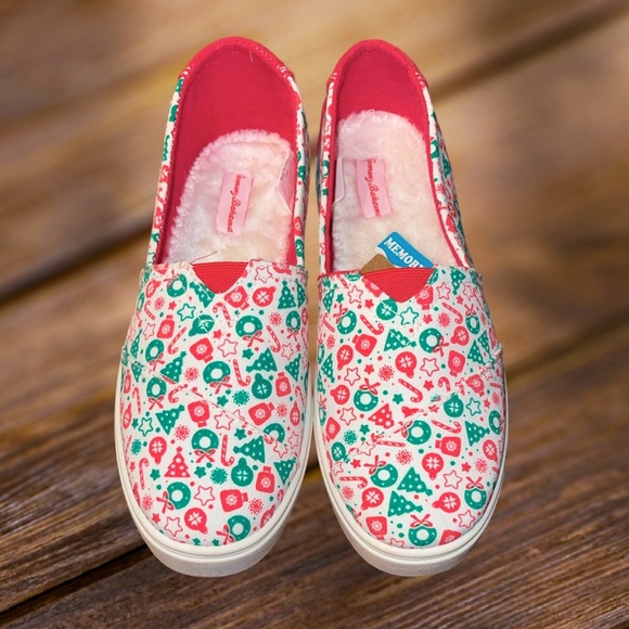 Adorable Tommy Bahama Christmas Memory Foam Slip-On Shoes Size 8 - Picture 1 of 6